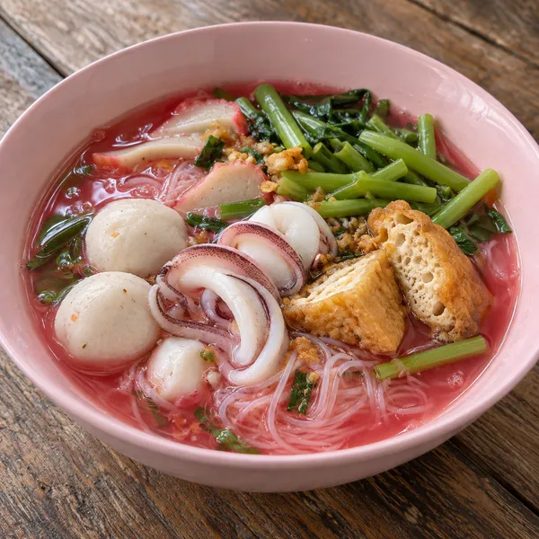 イェンタフォー（ピンク色の麺）のイメージ