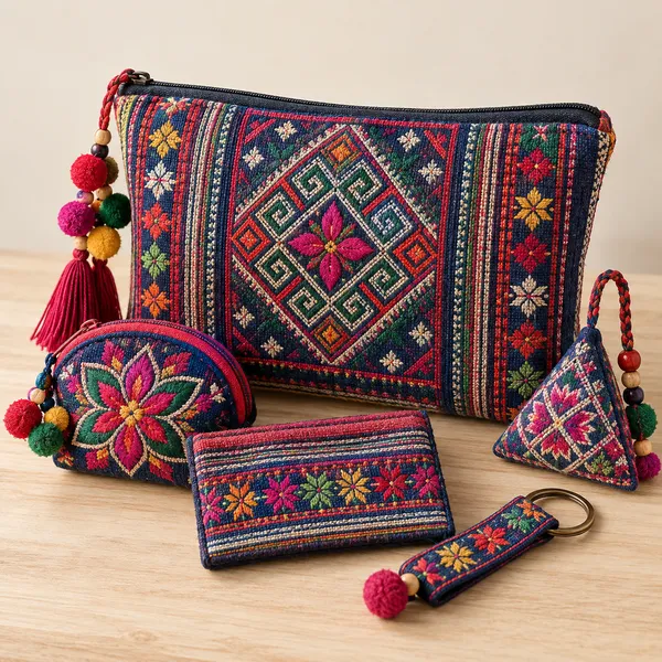 山岳民族の刺繍小物のイメージ